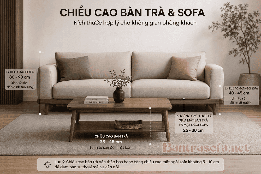Chiều Cao Bàn Trà Sofa Chọn Thế Nào Cho Chuẩn?