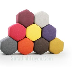 Ghế Đôn Sofa Lục Giác Bọc Nỉ Mã 010