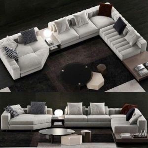 Ghế Sofa Góc Bọc Vải Màu Trắng SF105