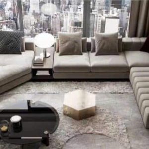 Ghế Sofa Góc Bọc Vải Màu Trắng SF115