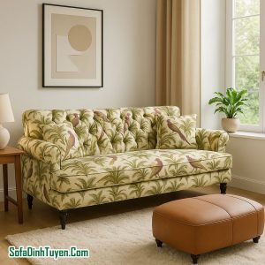 Ghế Sofa Văng Bọc Vải Hoa Indo HS14