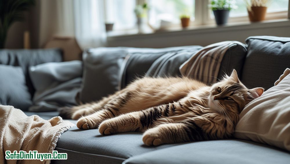 Mẹo giữ sofa luôn sạch và bền khi nuôi mèo