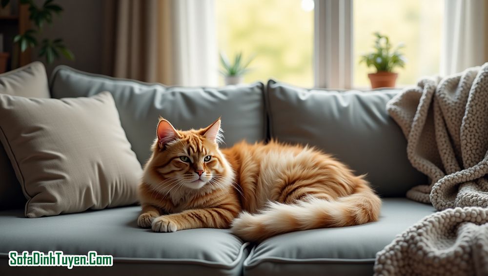 Mẹo giữ sofa luôn sạch và bền khi nuôi mèo