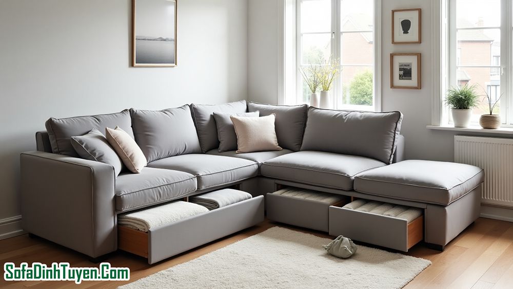 Ưu điểm của sofa có ngăn kéo