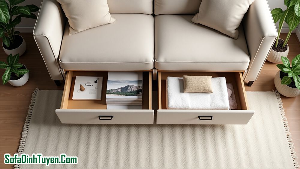 Ưu điểm của sofa có ngăn kéo
