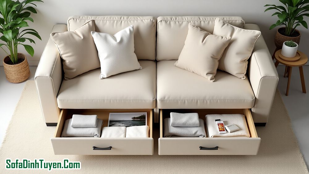 Sofa văng có ngăn kéo