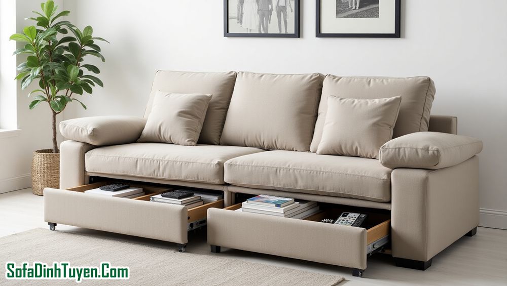 Ưu điểm của sofa có ngăn kéo
