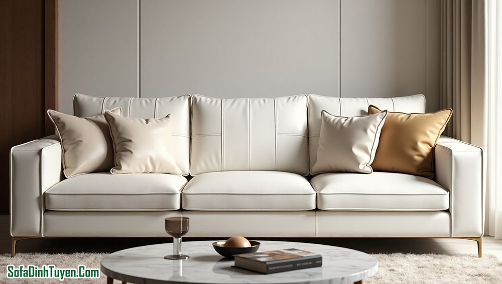 ghế sofa da microfiber hiện đại đẹp mắt