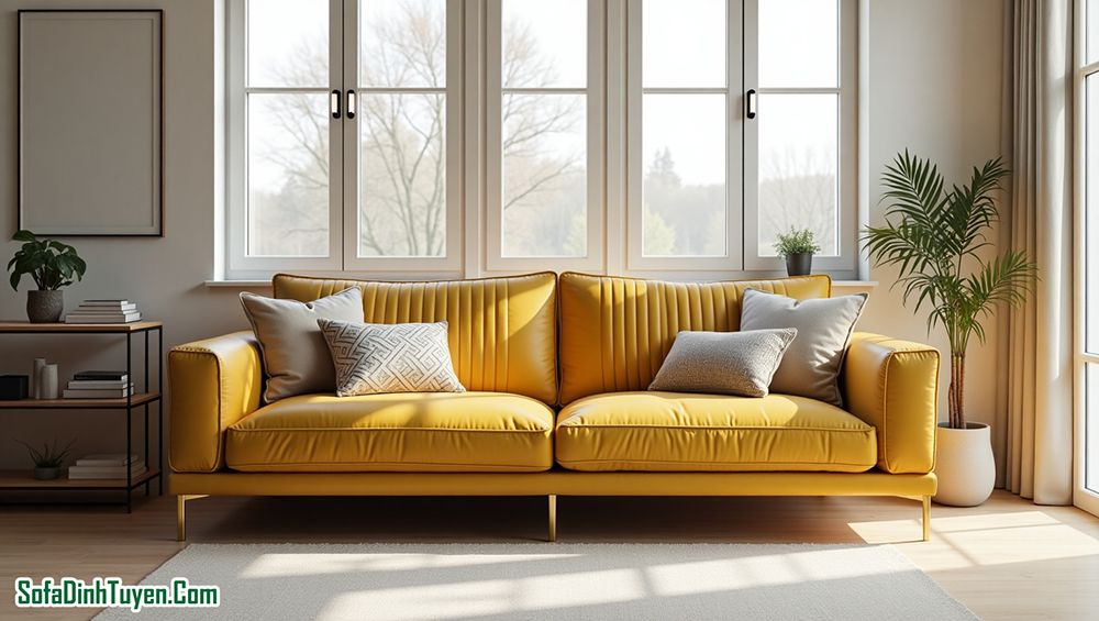 ghế sofa da microfiber hiện đại đẹp mắt