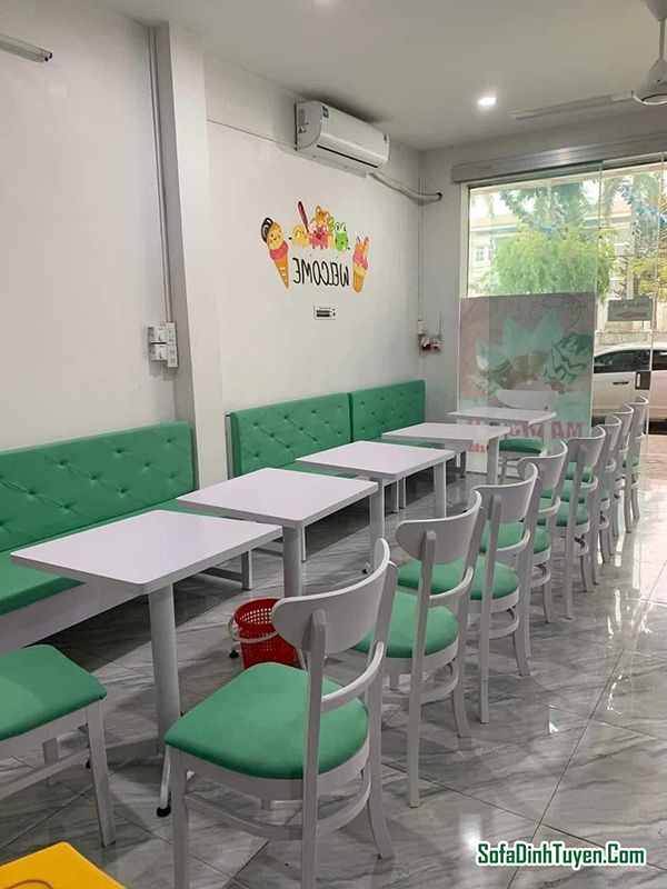 Ghế sofa văng dài cho quán trà sữa