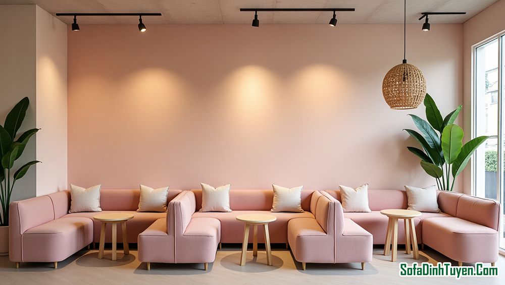 Ghế sofa góc cho quán trà sữa