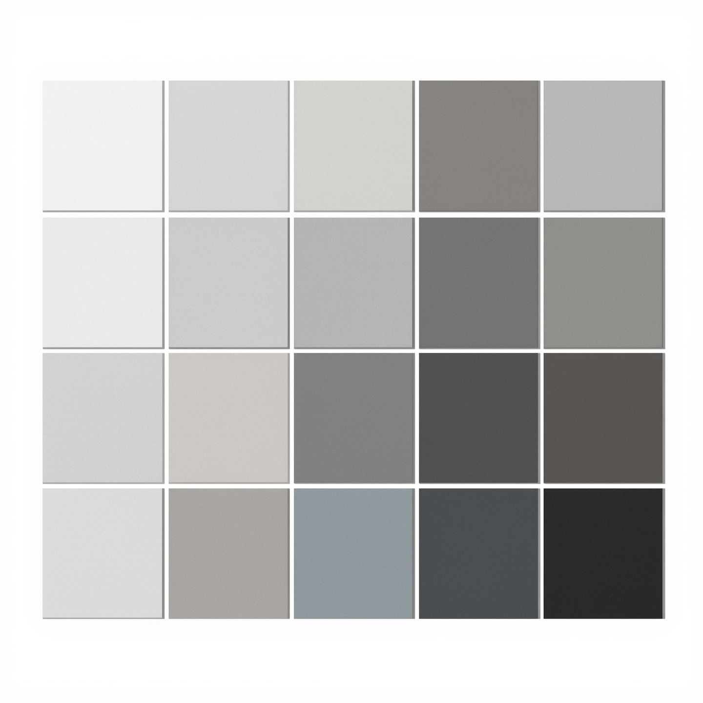 Màu ghi bao gồm những gam màu nào?