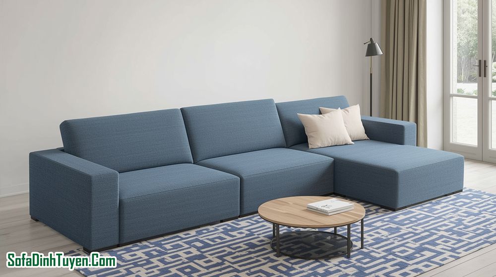 Mẫu ghế sofa cho mệnh Thủy màu ghi xanh