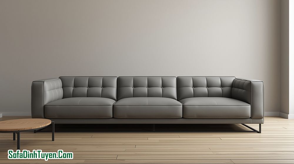 ghế sofa da công nghiệp màu ghi đẹp