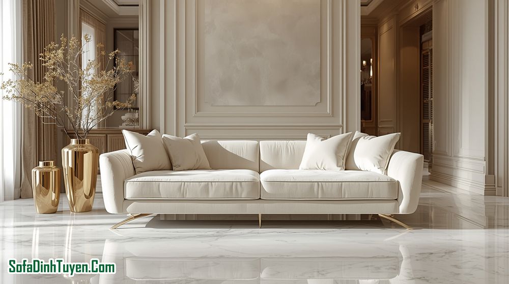 Phối màu ghế sofa mệnh Kim với đồ nội thất khác