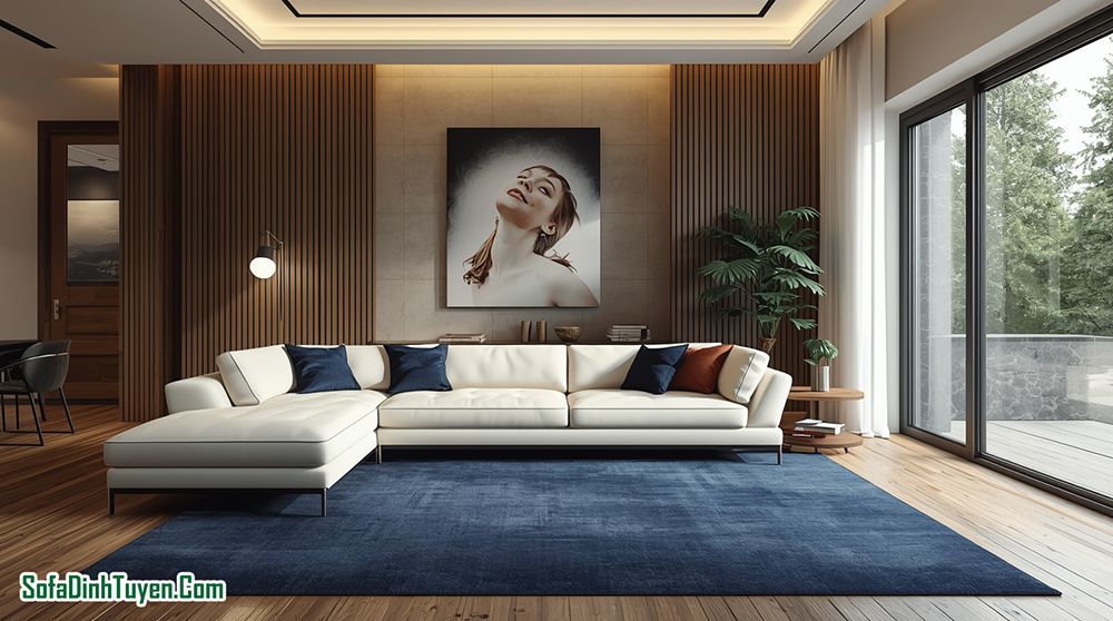 Cách phối màu thảm với sofa theo từng màu phổ biến