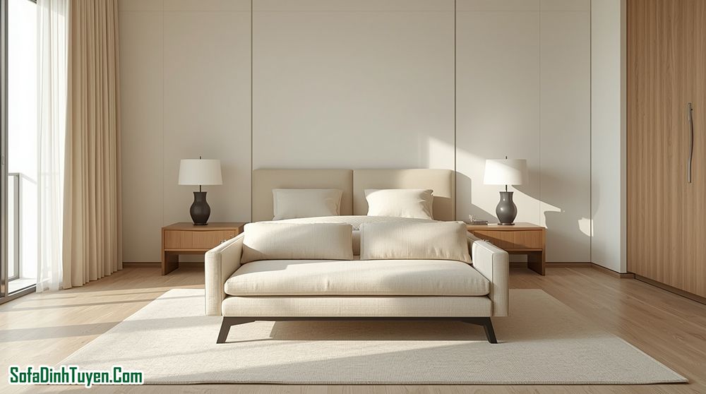 Kích thước ghế sofa cuối giường là bao nhiêu?