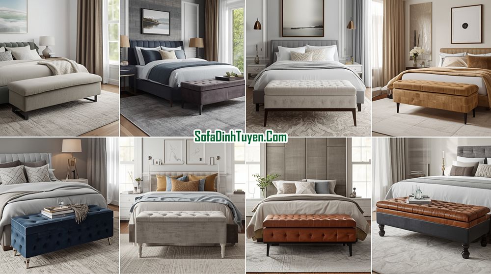 Ghế sofa ở cuối giường giúp người sử dụng thoải mái hơn và cũng giúp phòng đẹp hơn