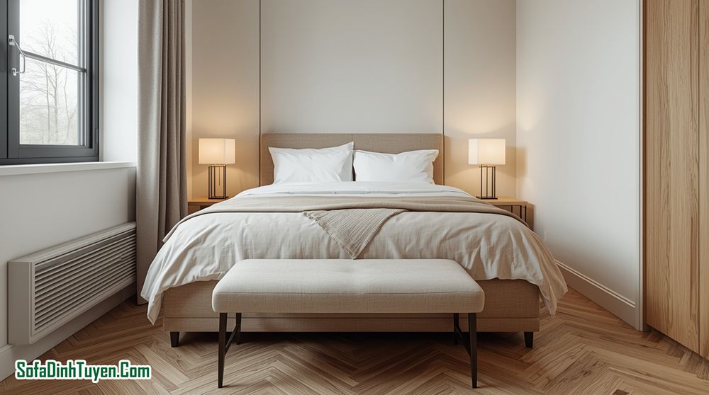 Kích thước ghế sofa cuối giường là bao nhiêu?
