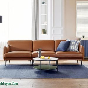 Ghế Sofa Bọc Da Màu Nâu Hiện Đại SHN02